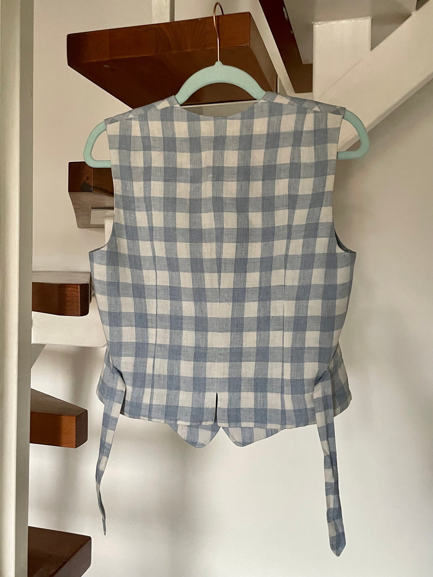 Cacharel checkered linen vest top