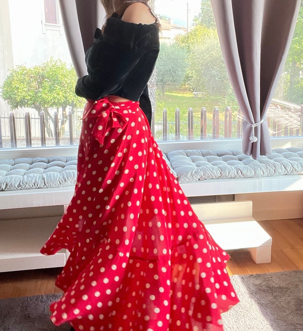 Alberta Ferretti polka dot asymmetrical skirt