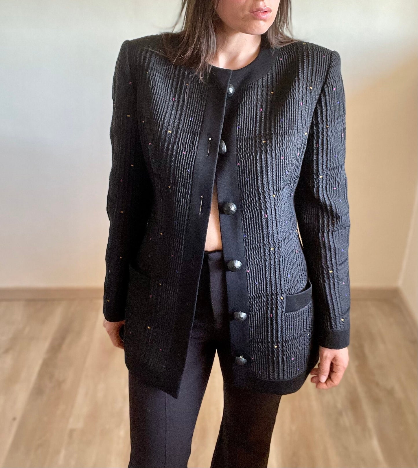 Lanvin by Maryll Lanvin Fall Winter 1989 ribbed blazer jacket