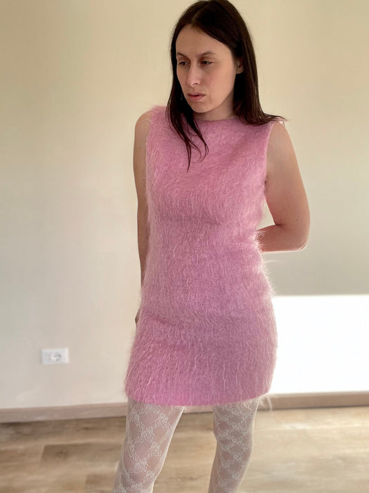 Plein Sud mohair wool mini dress