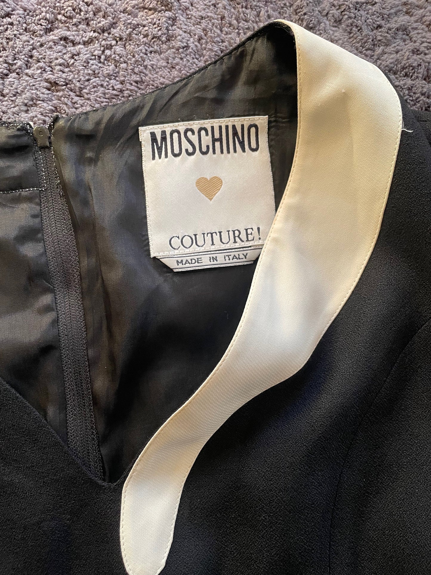 Moschino Couture 1989 iconic question mark dress