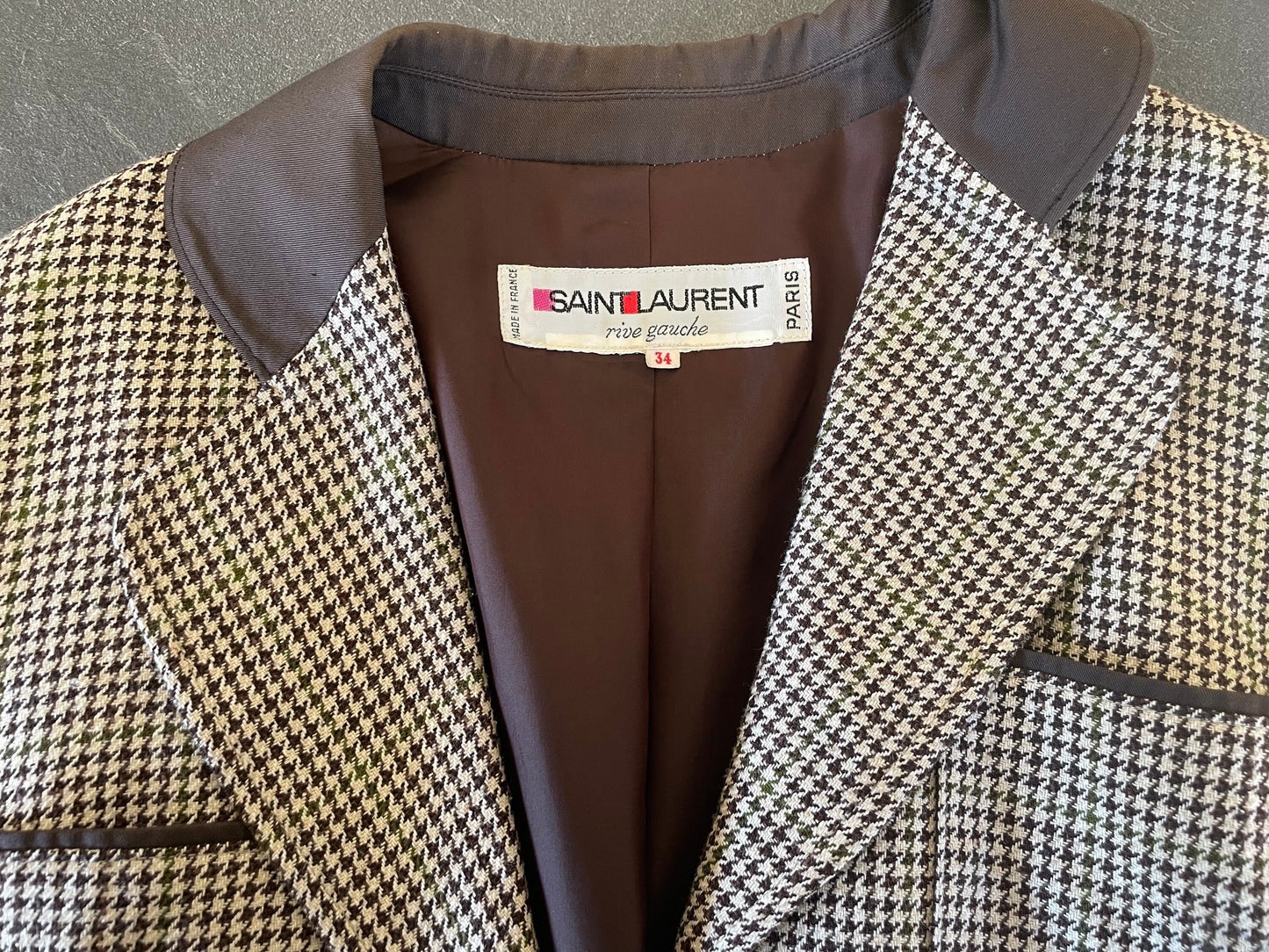 Yves Saint Laurent houndstooth blazer jacket