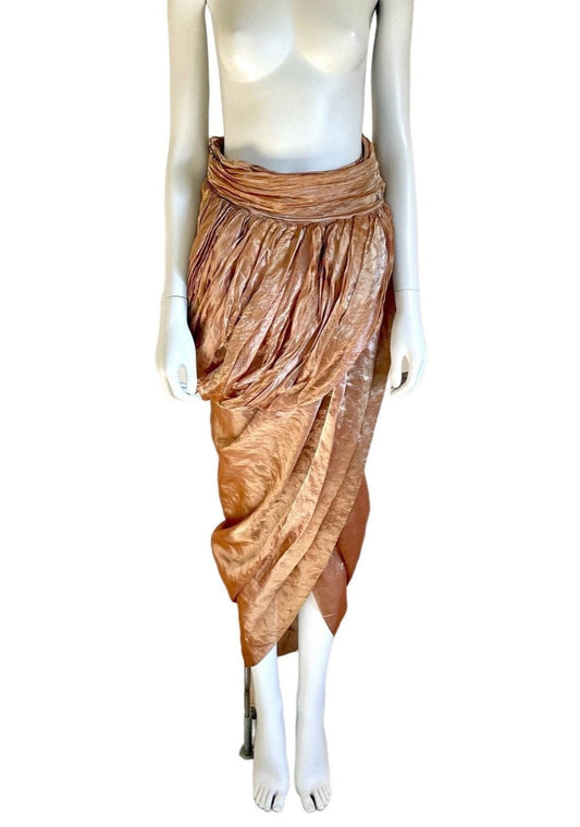 Romeo Gigli Spring Summer 1990 draped wrap tulip silk skirt