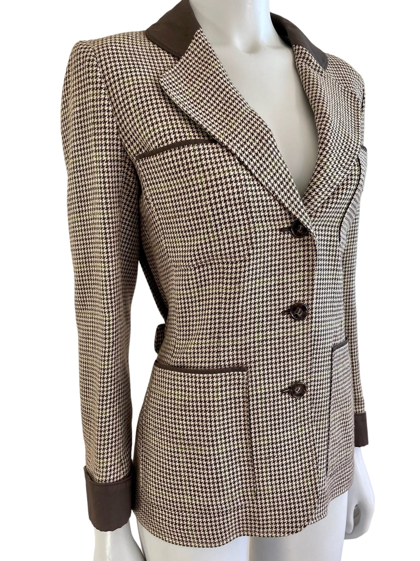 Yves Saint Laurent houndstooth blazer jacket