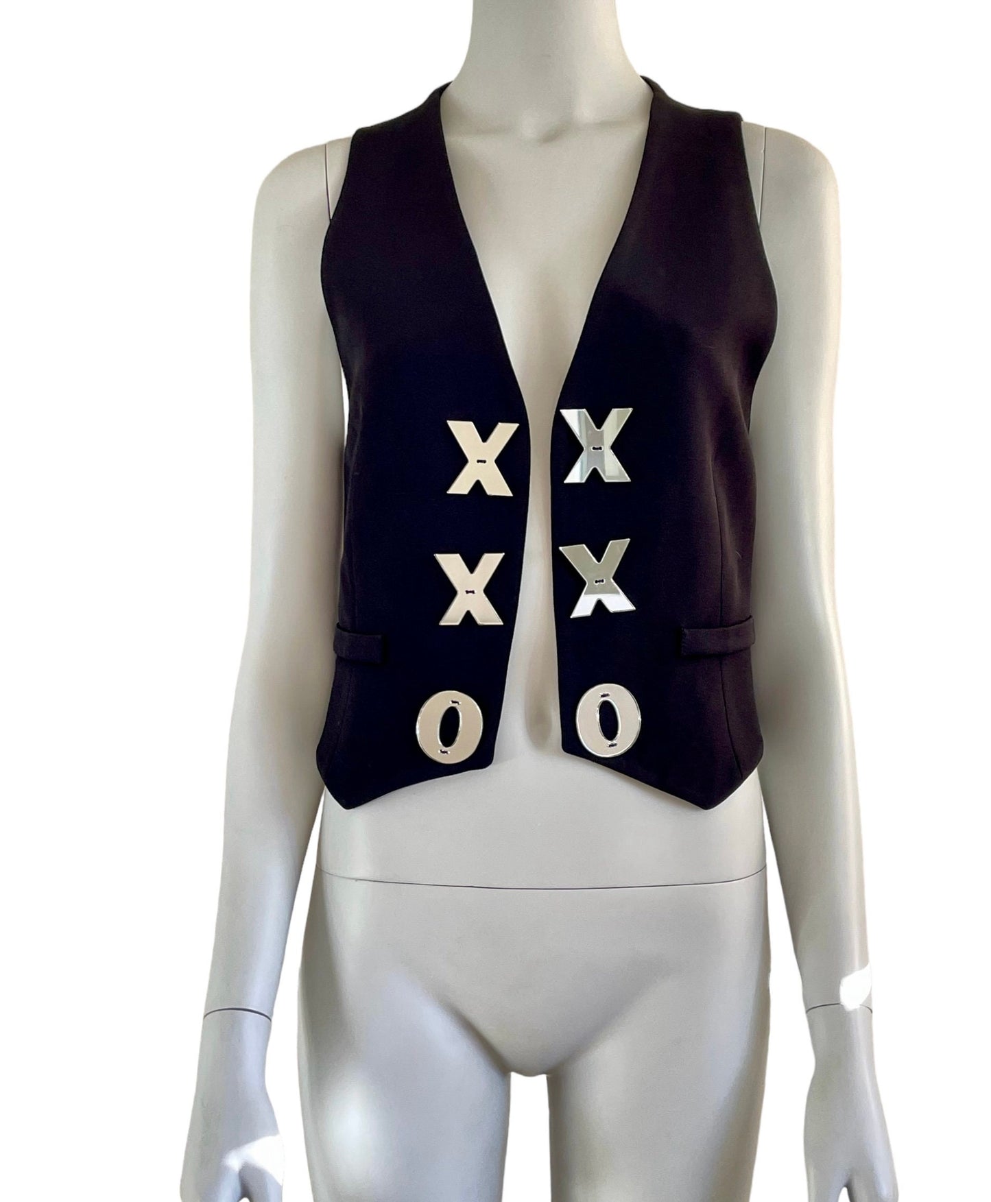 Moschino Cheap and Chic XXO mirror buttons waistcoat