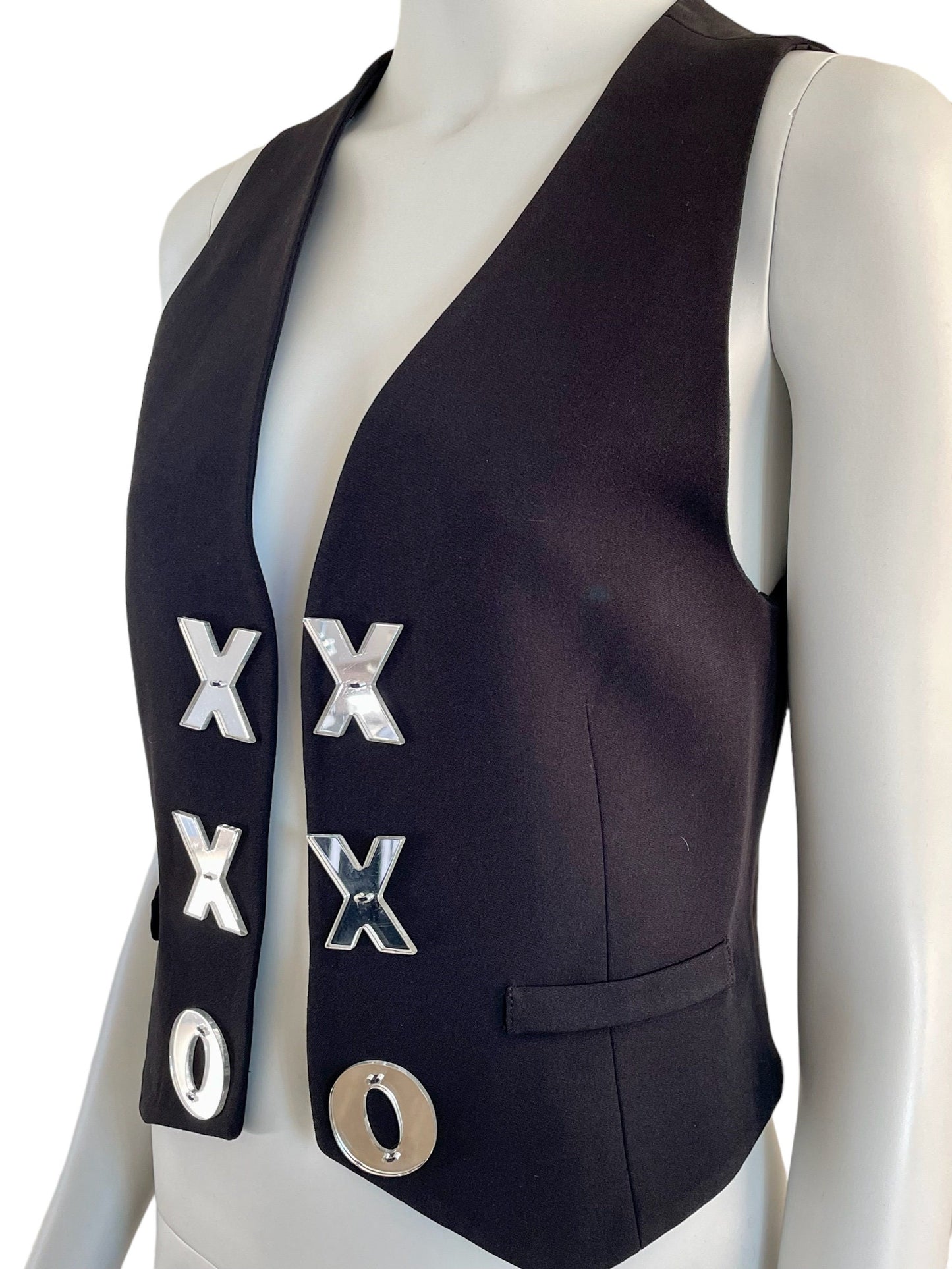 Moschino Cheap and Chic XXO mirror buttons waistcoat