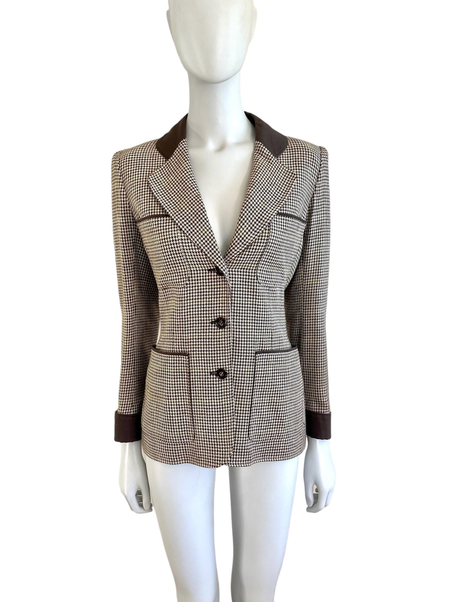 Yves Saint Laurent houndstooth blazer jacket