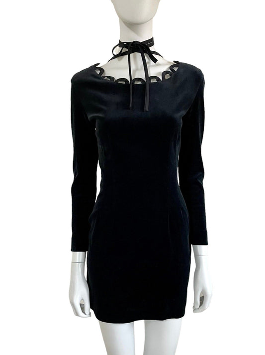 Moschino Cheap and Chic velvet cutout mini dress