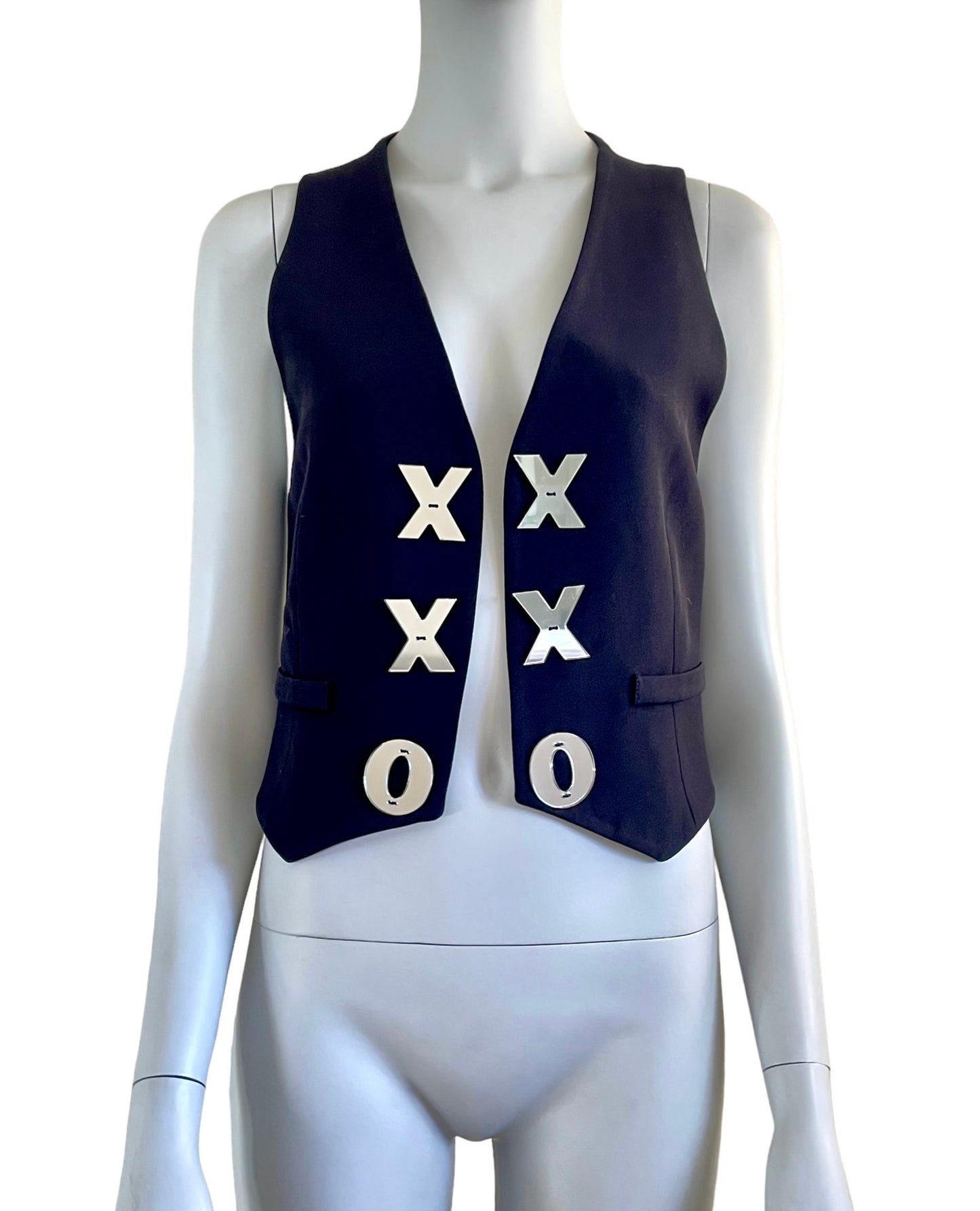 Moschino Cheap and Chic XXO mirror buttons waistcoat