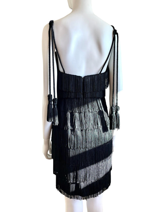 Moschino Couture fringe flapper dress