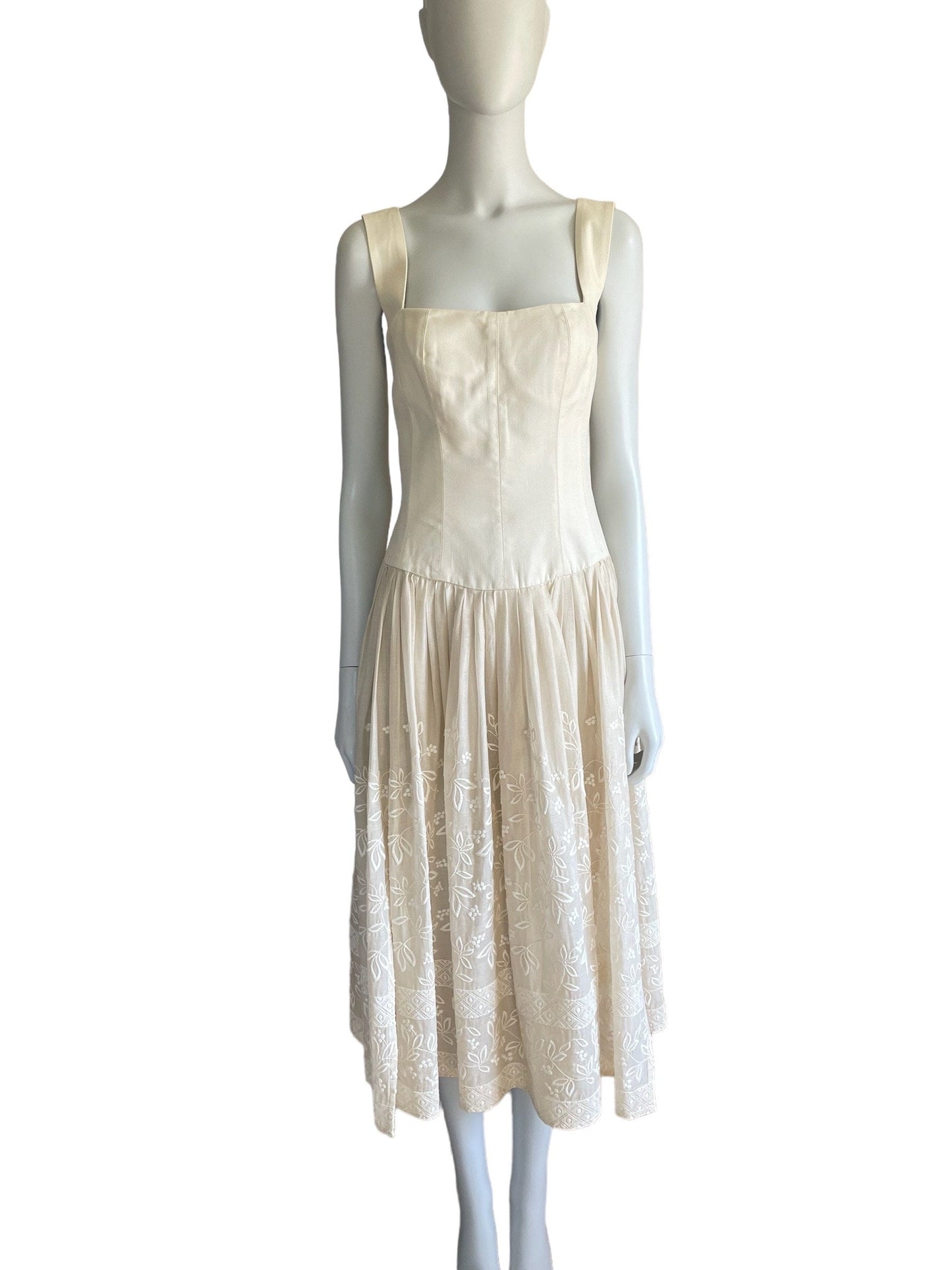 Alberta Ferretti Spring Summer 1993 embroidered corset dress