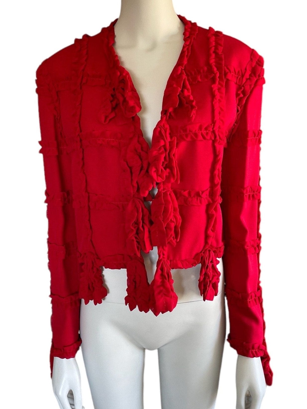 Moschino Cheap and Chic iconic ruffle blazer jacket The Nanny Fran Fine