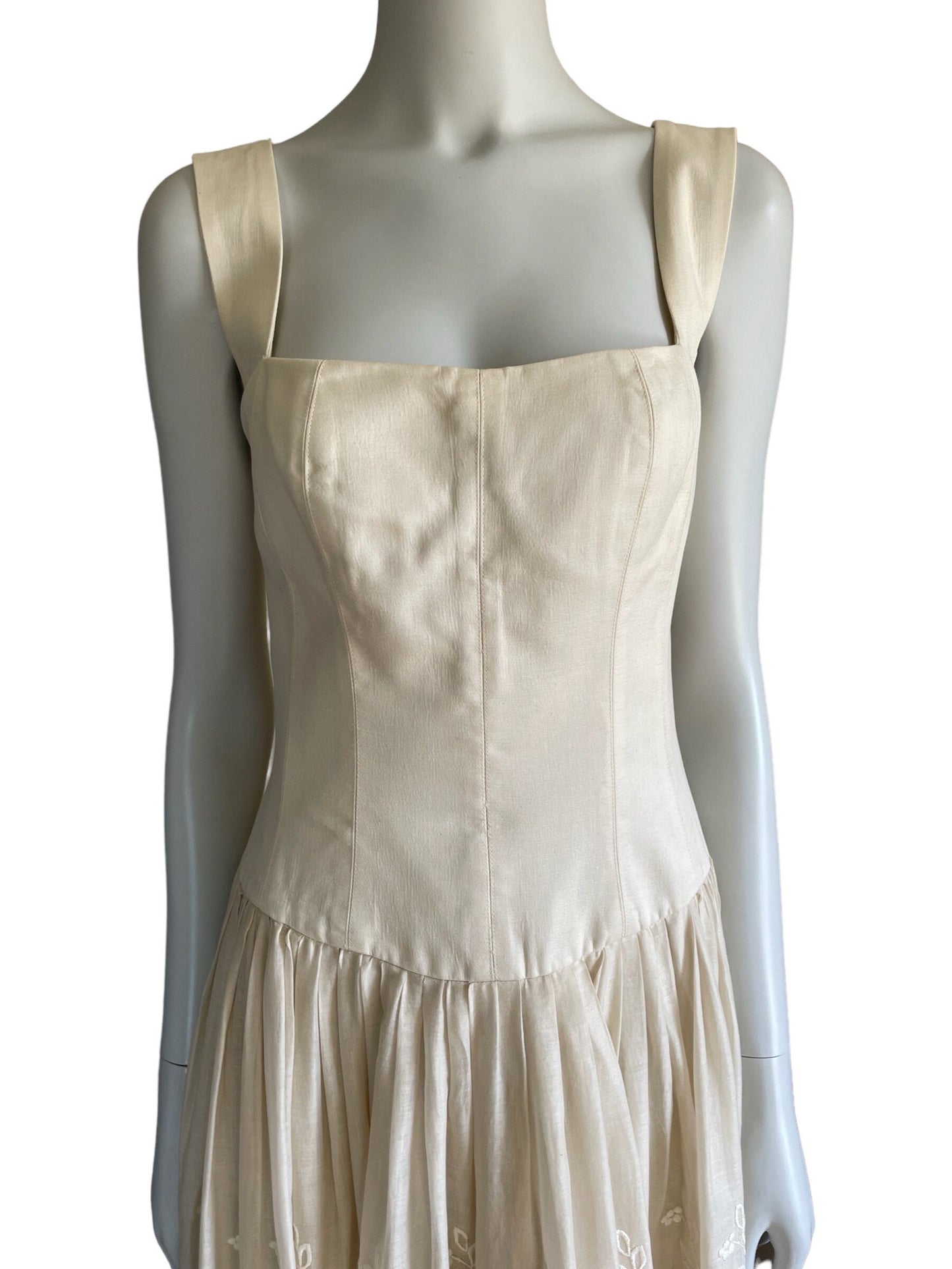 Alberta Ferretti Spring Summer 1993 embroidered corset dress