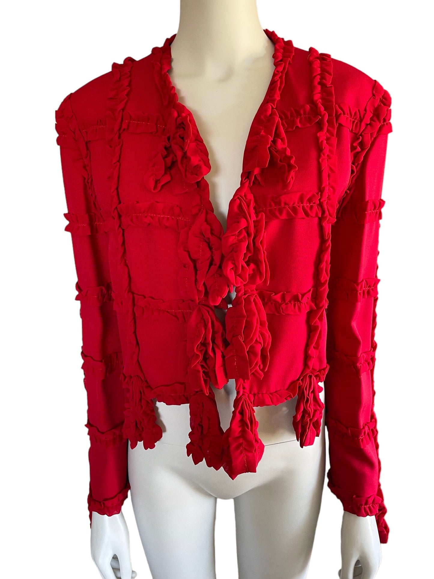 Moschino Cheap and Chic iconic ruffle blazer jacket The Nanny Fran Fine