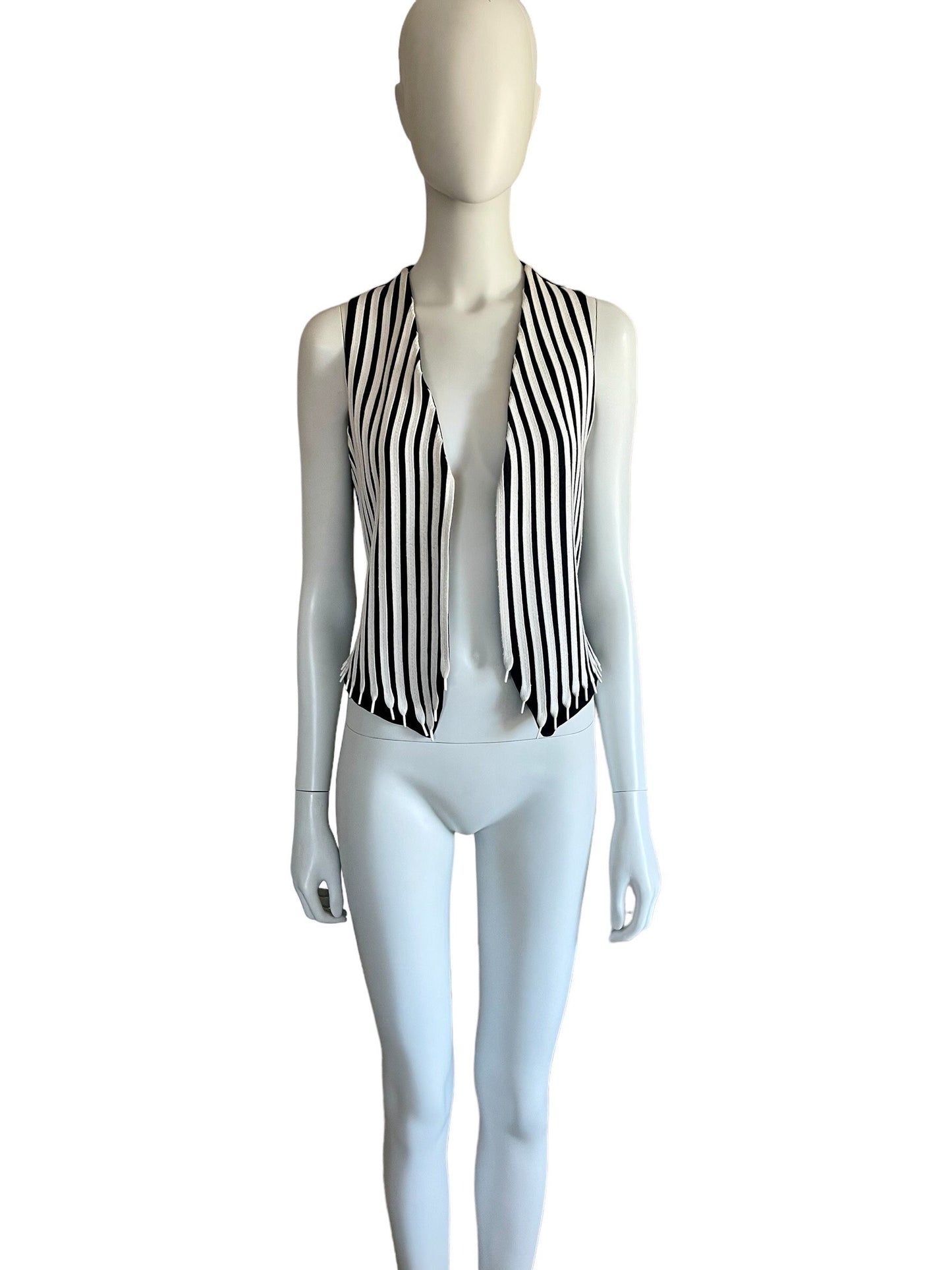 Moschino Cheap and Chic shoe laces stripe vest