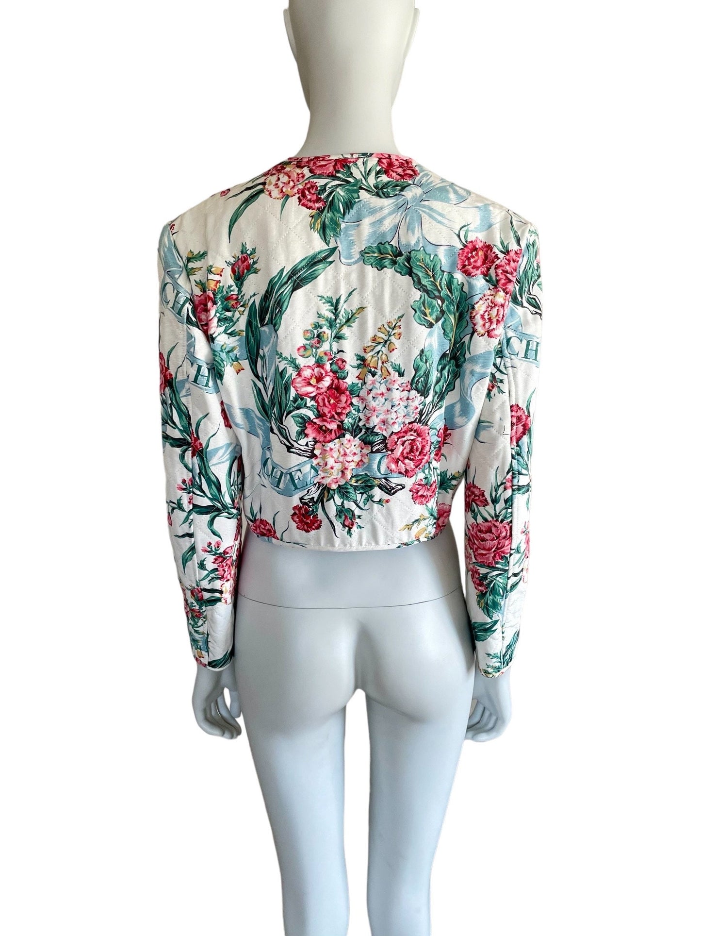 Moschino Cheap and Chic quilted cropped floral jacket