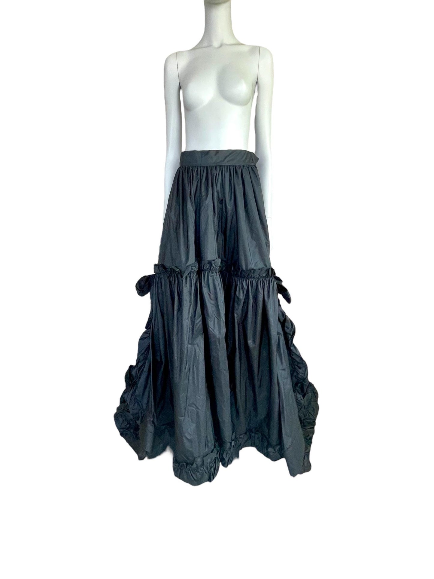 RESERVED do not buy- Yves Saint Laurent dramatic black silk taffeta tiered skirt