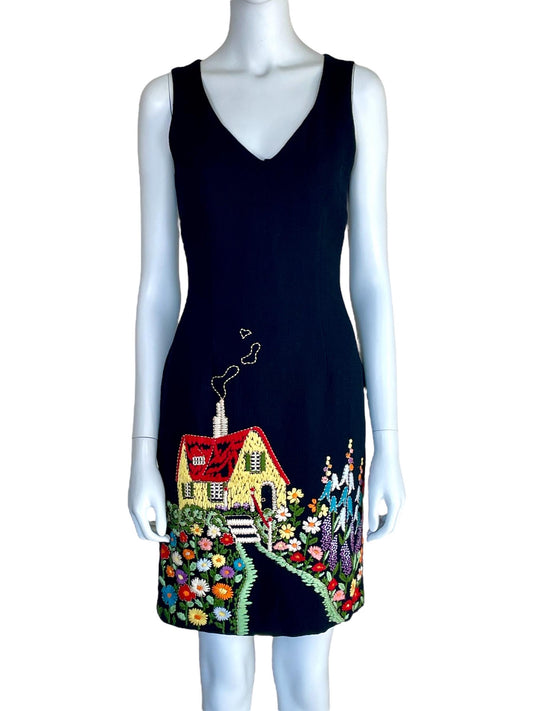 Moschino Cheap and Chic Fall Winter 2001 embroidered dress