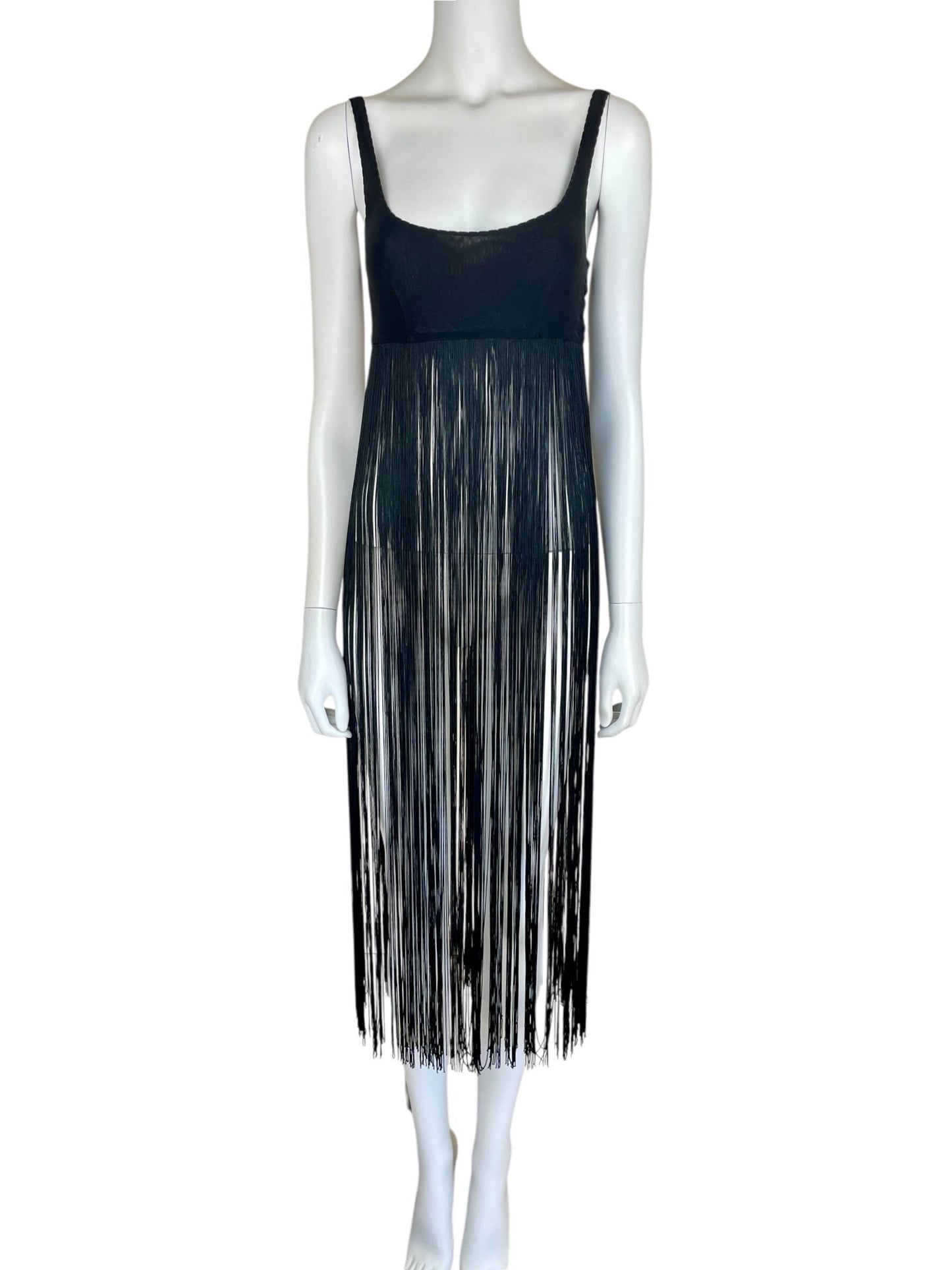 Moschino black fringed dress