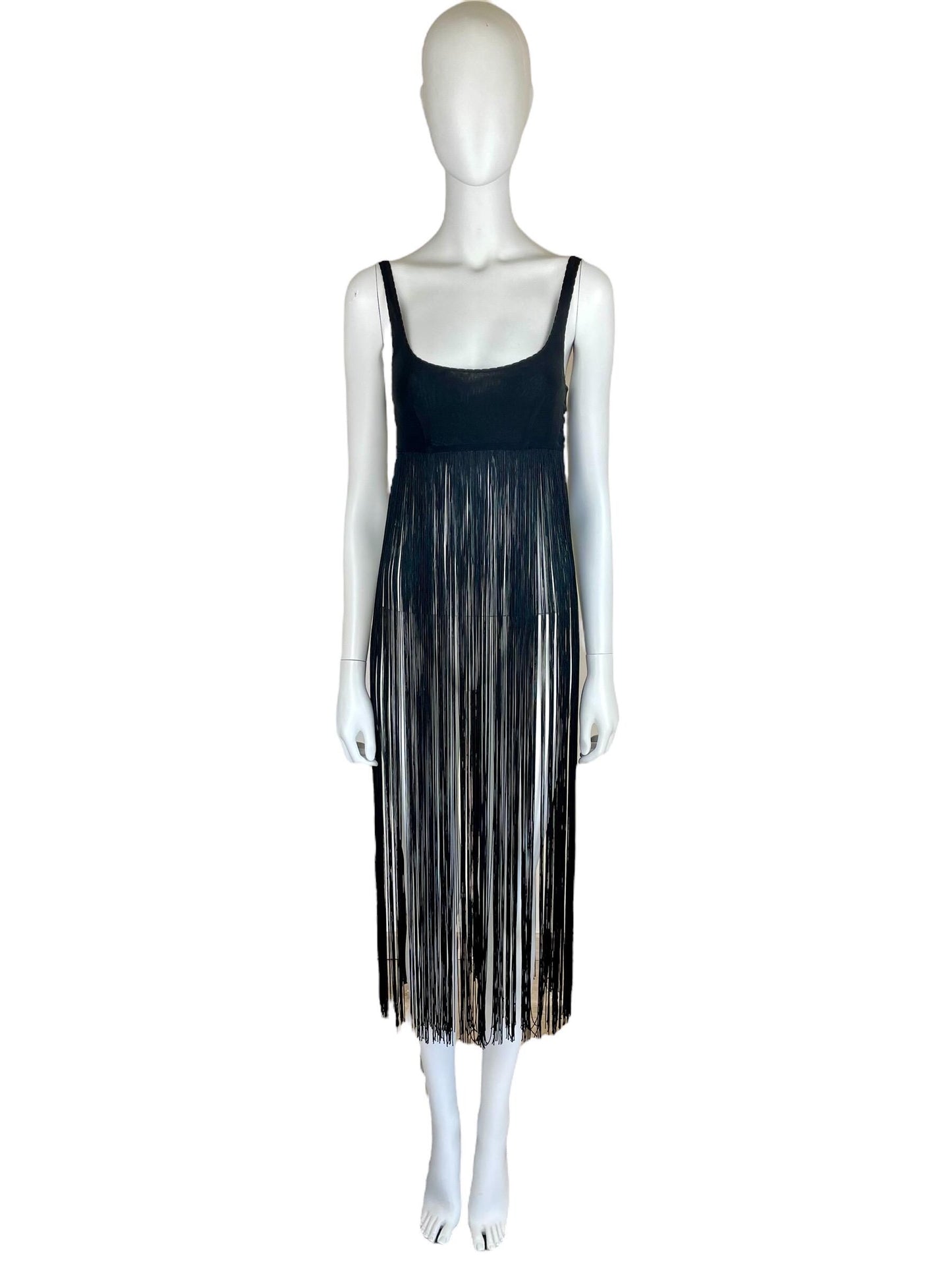 Moschino black fringed dress