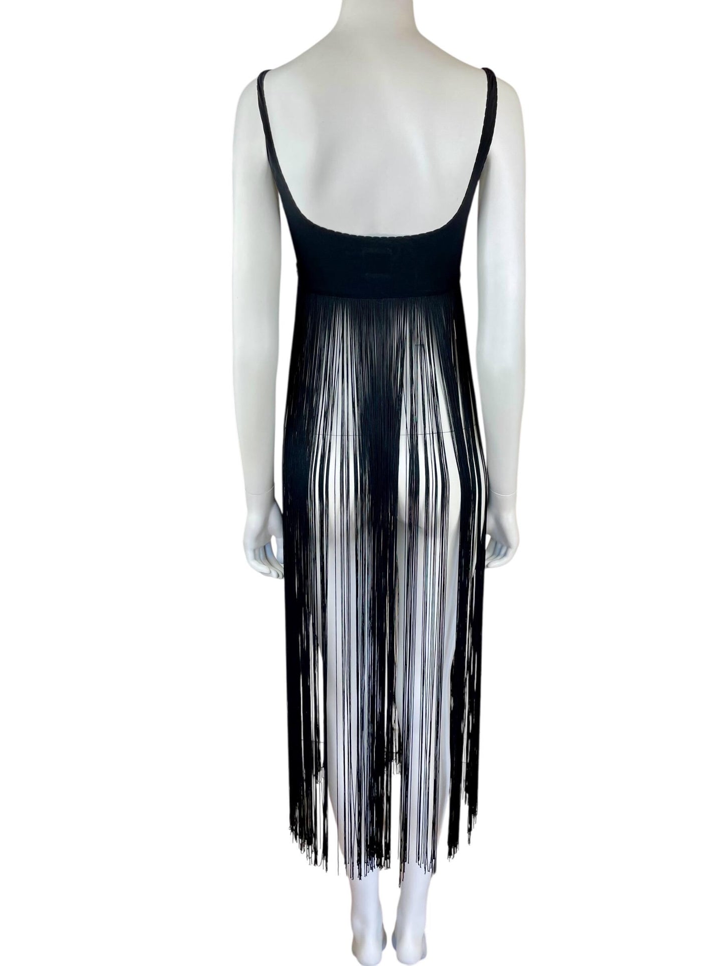 Moschino black fringed dress