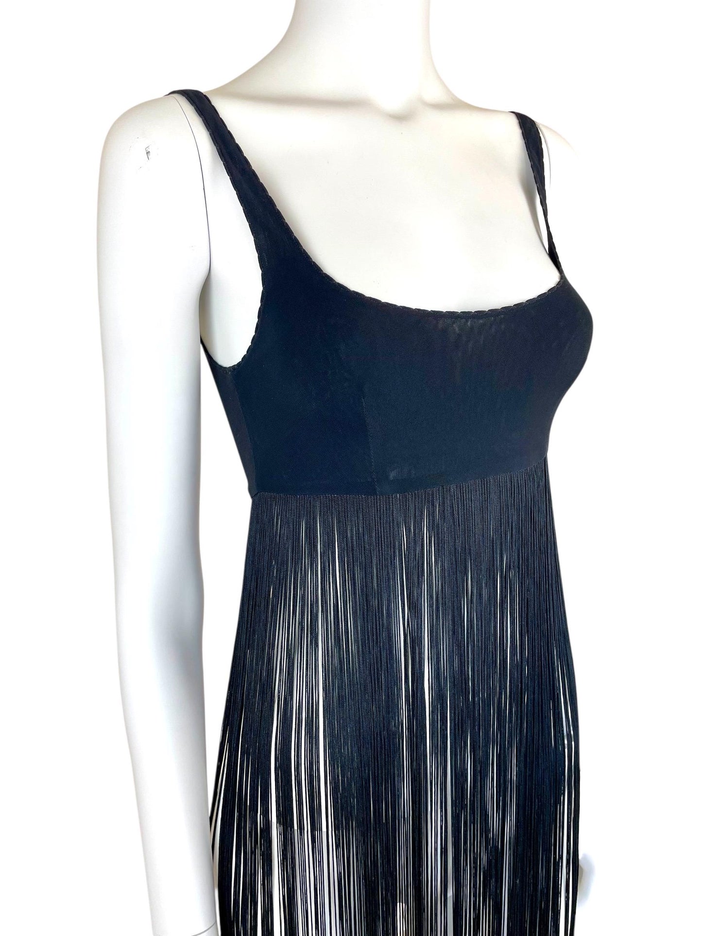 Moschino black fringed dress