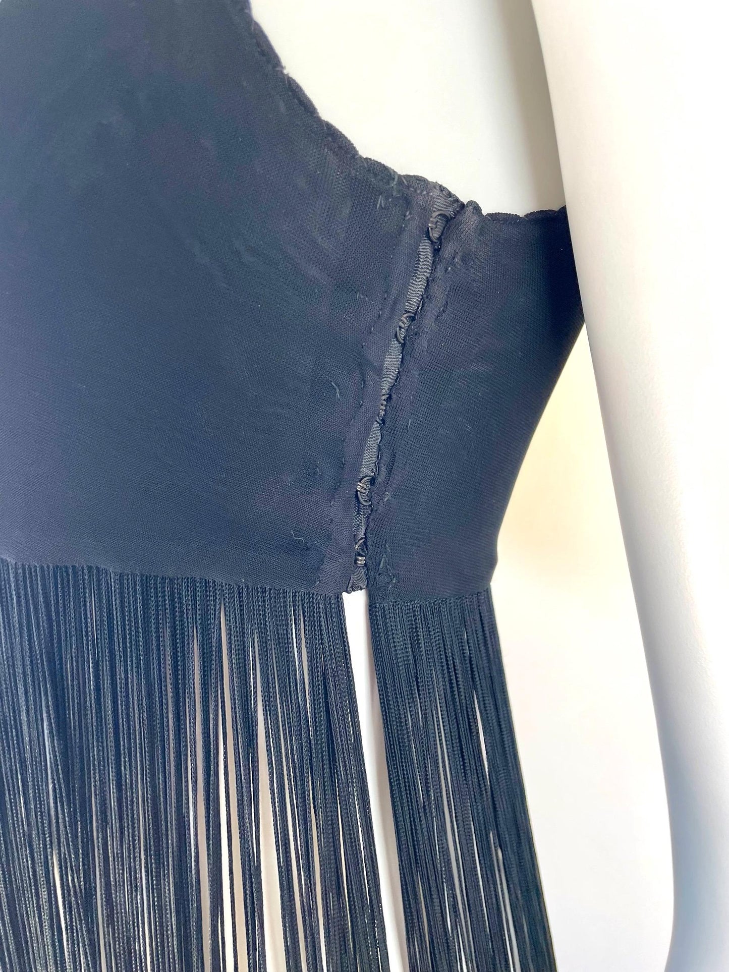 Moschino black fringed dress