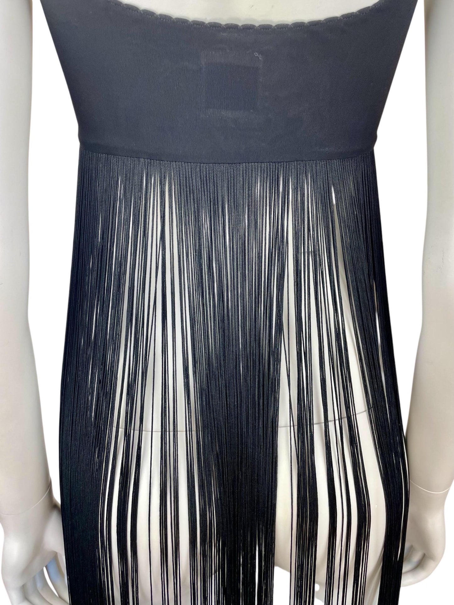 Moschino black fringed dress