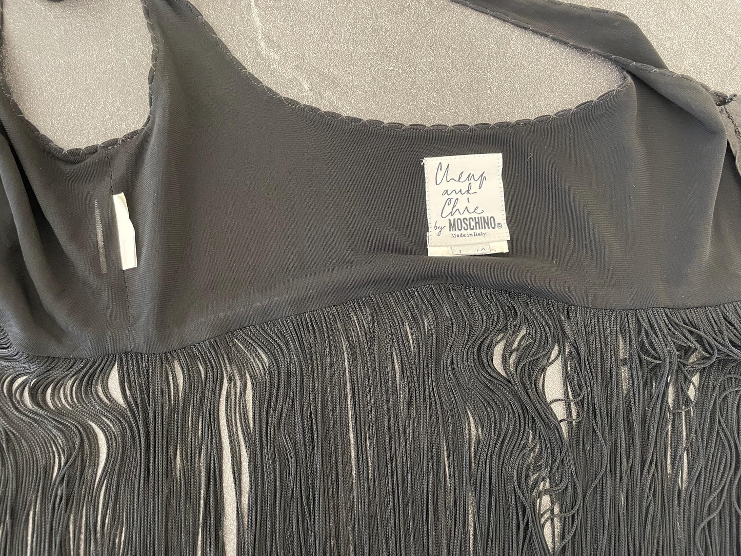 Moschino black fringed dress