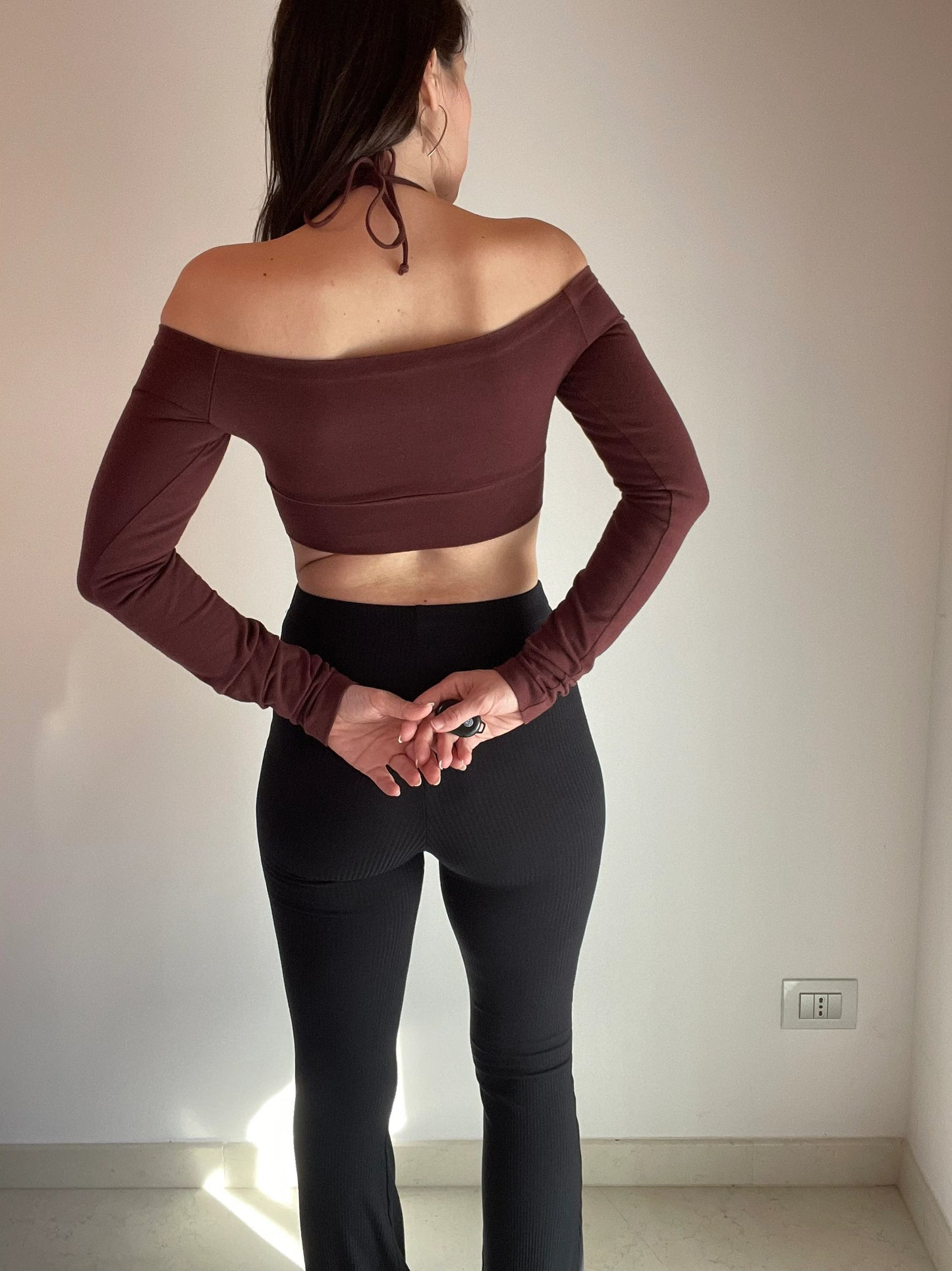 Romeo Gigli off shoulder crop top