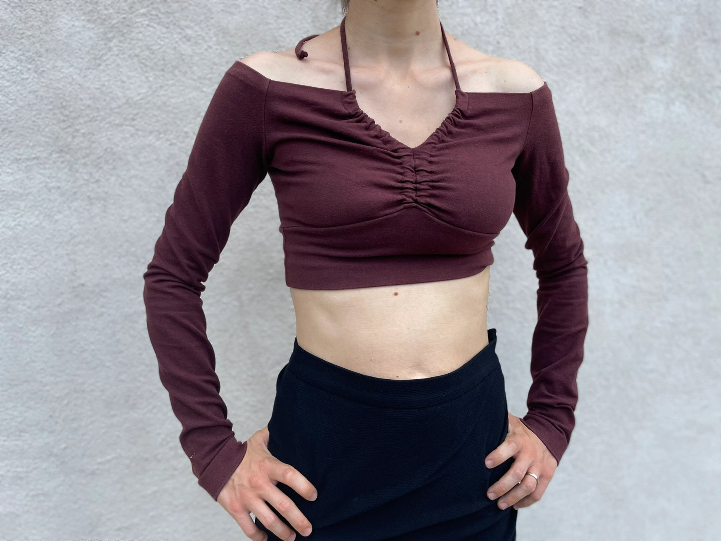 Romeo Gigli off shoulder crop top