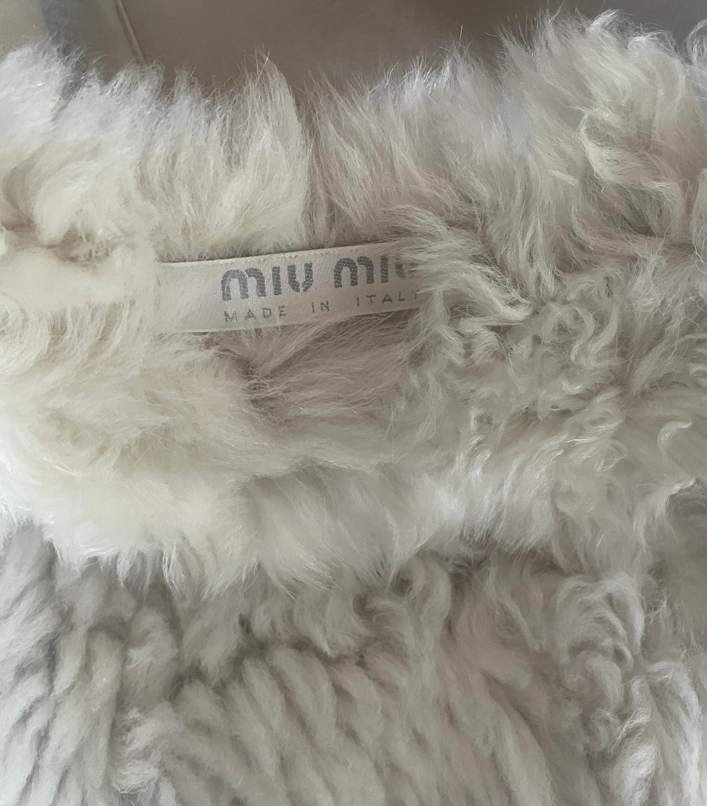 Miu Miu Fall Winter 1999 archive long lamb fur waistcoat