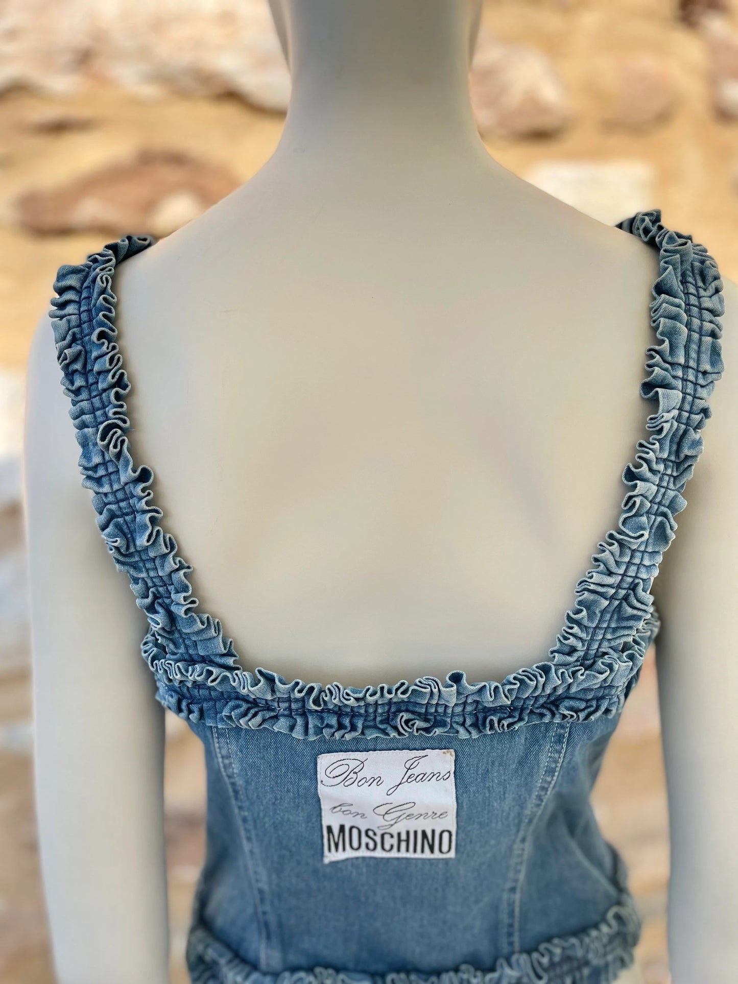 Moschino Jeans denim bustier corset top