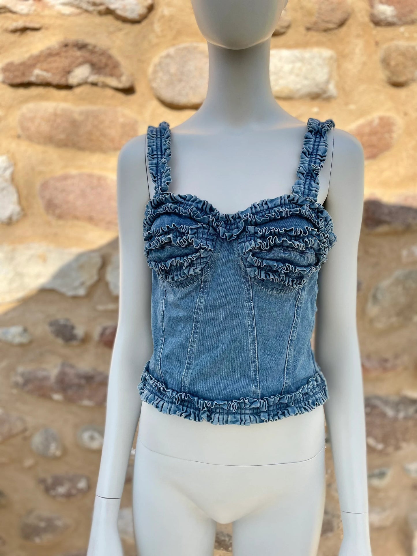 Moschino Jeans denim bustier corset top