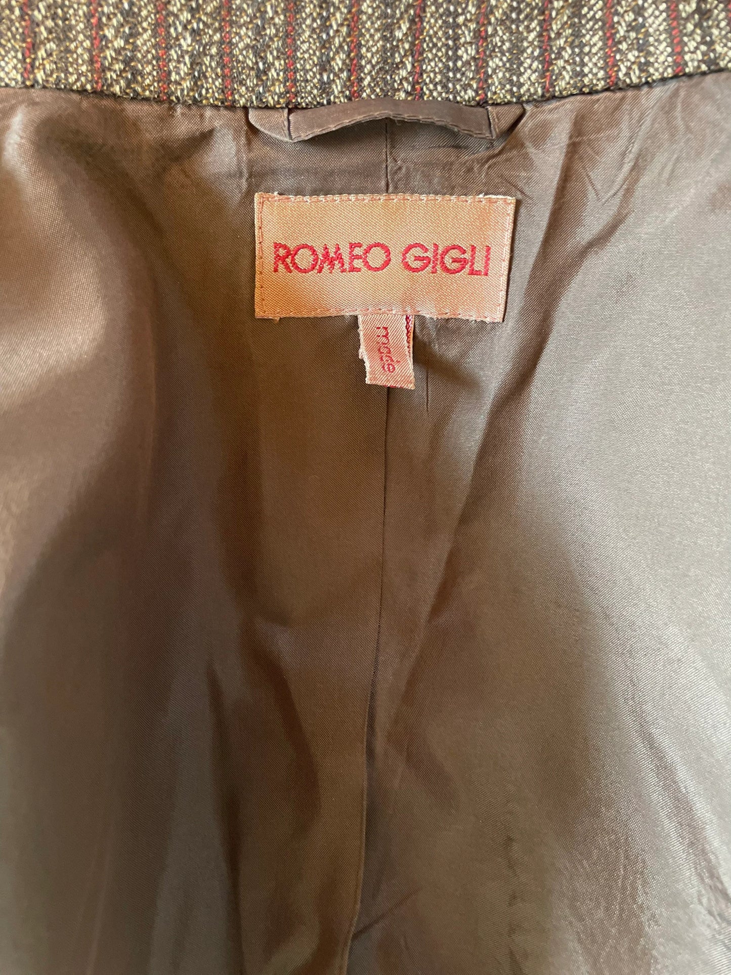 Romeo Gigli FW 1994 striped crop jacket