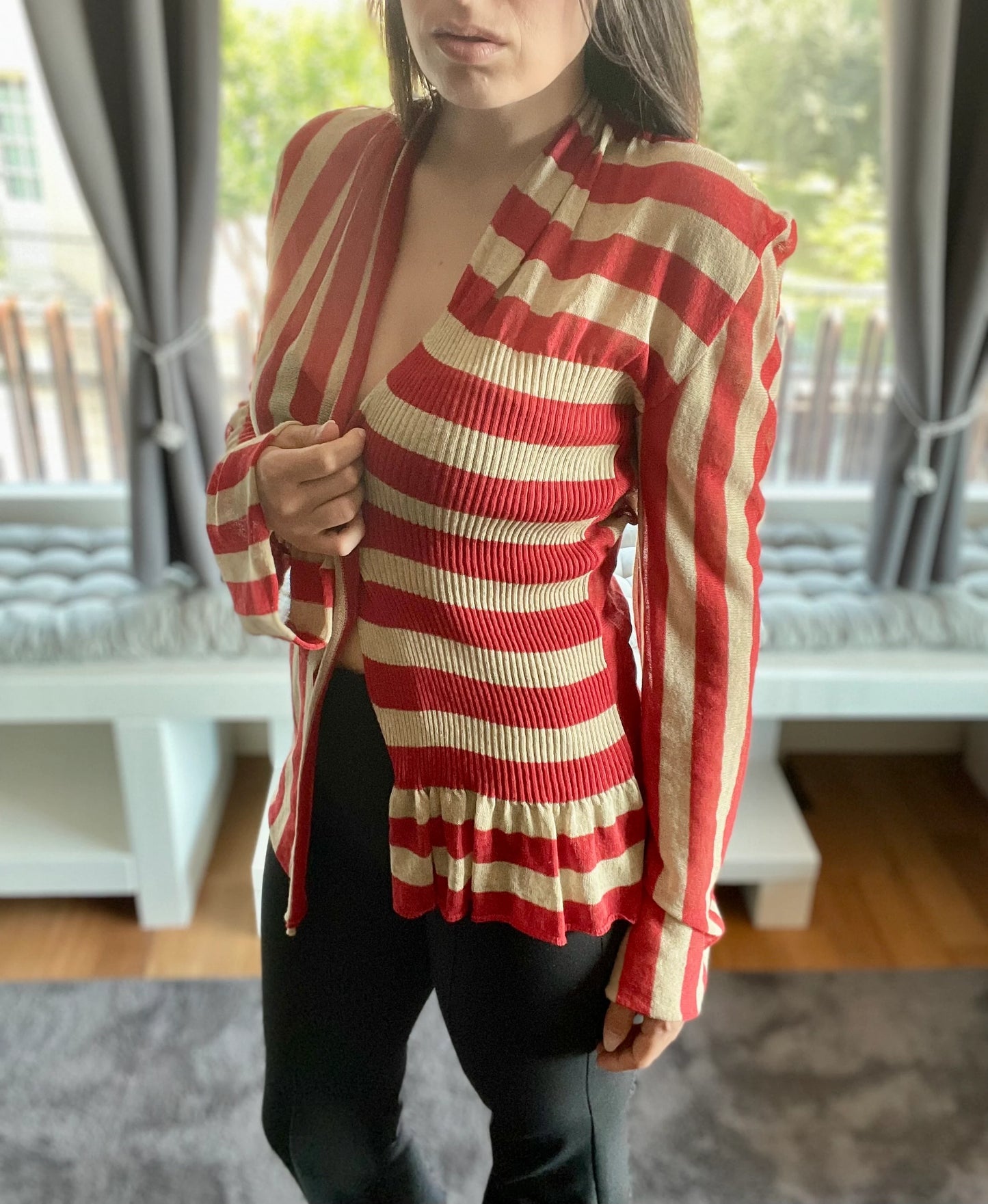 PierAntonio Gaspari striped asymmetrical cardigan