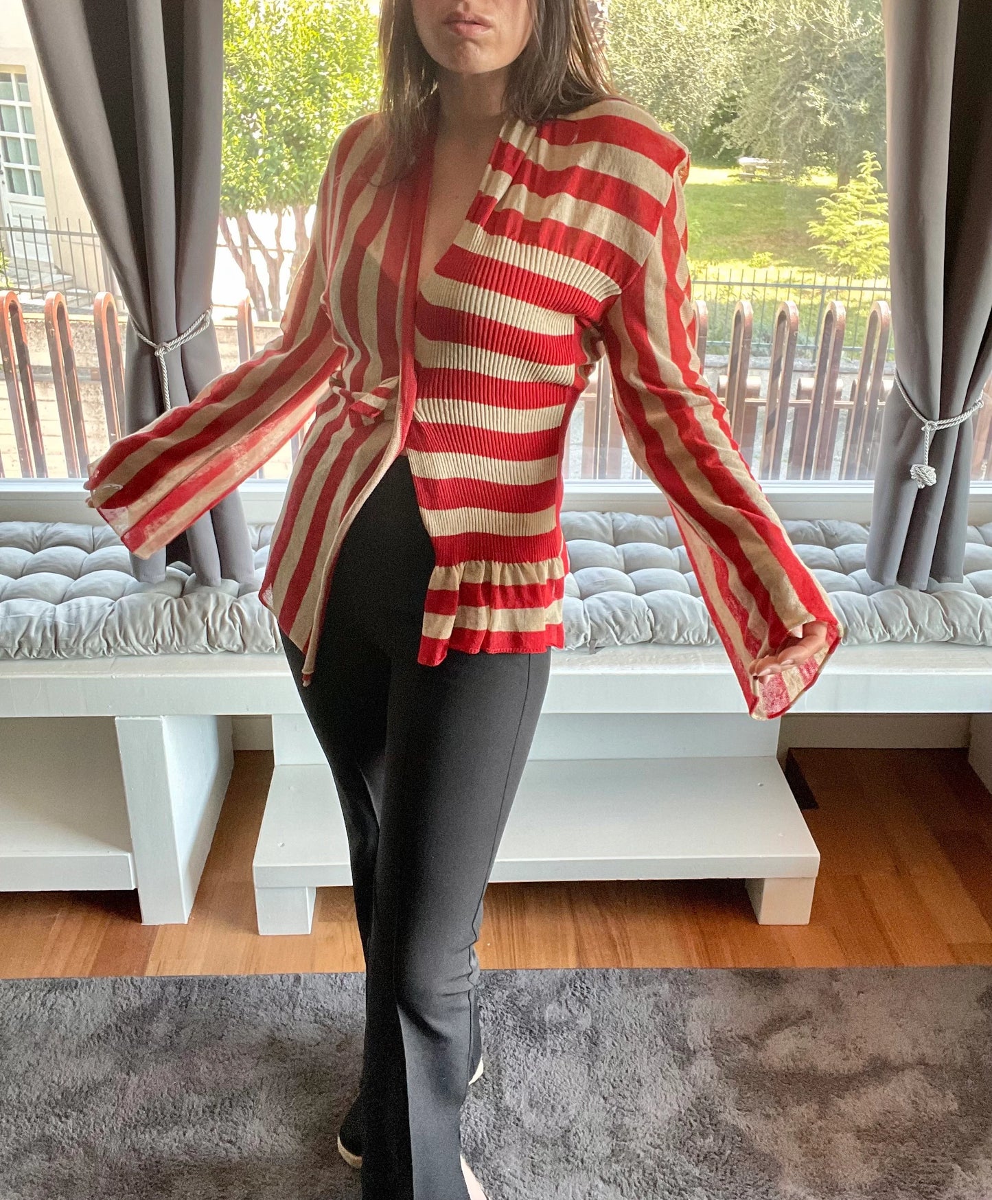 PierAntonio Gaspari striped asymmetrical cardigan