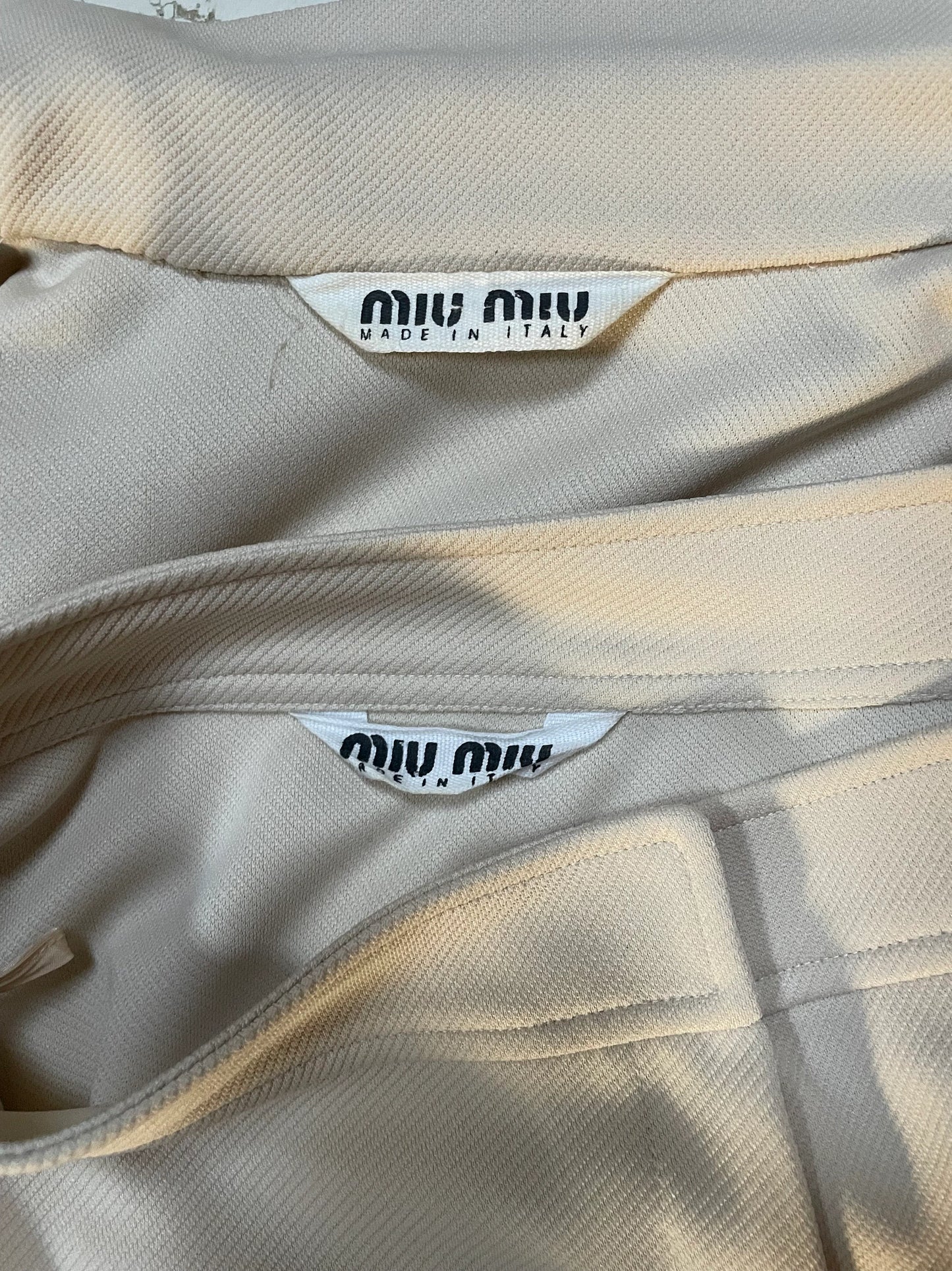 Miu Miu Spring Summer 1996 ribbed skirt suit set