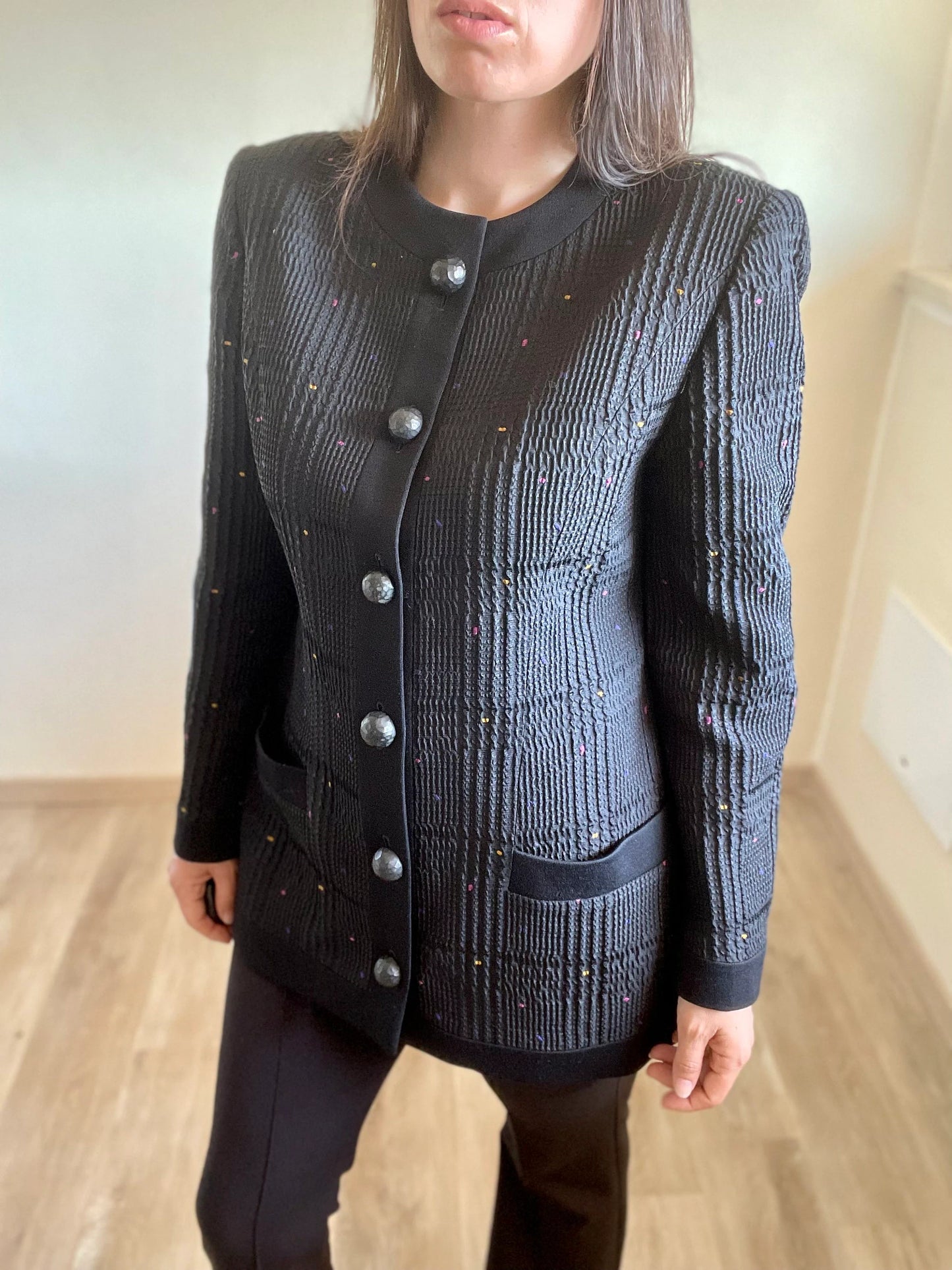 Lanvin by Maryll Lanvin Fall Winter 1989 ribbed blazer jacket