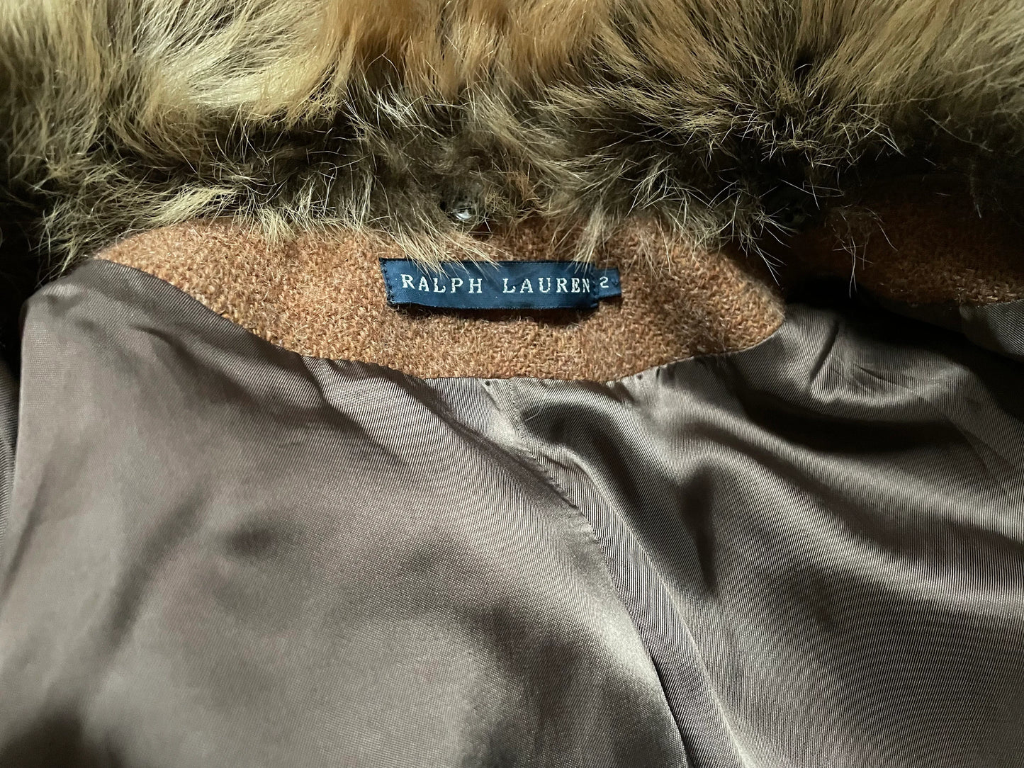 Ralph Lauren lamb fur collar blazer jacket