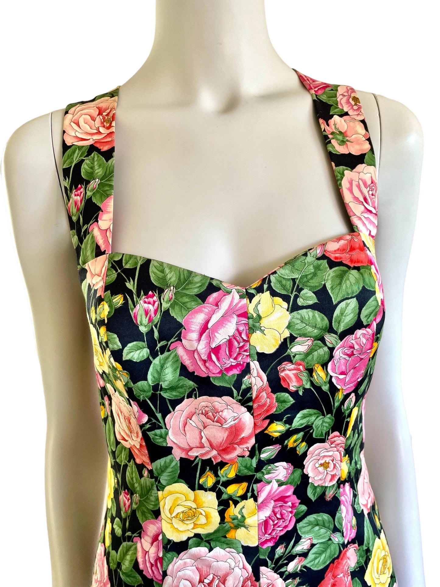 Yves Saint Laurent Rive Gauche Spring Summer 1992 floral bustier corset top