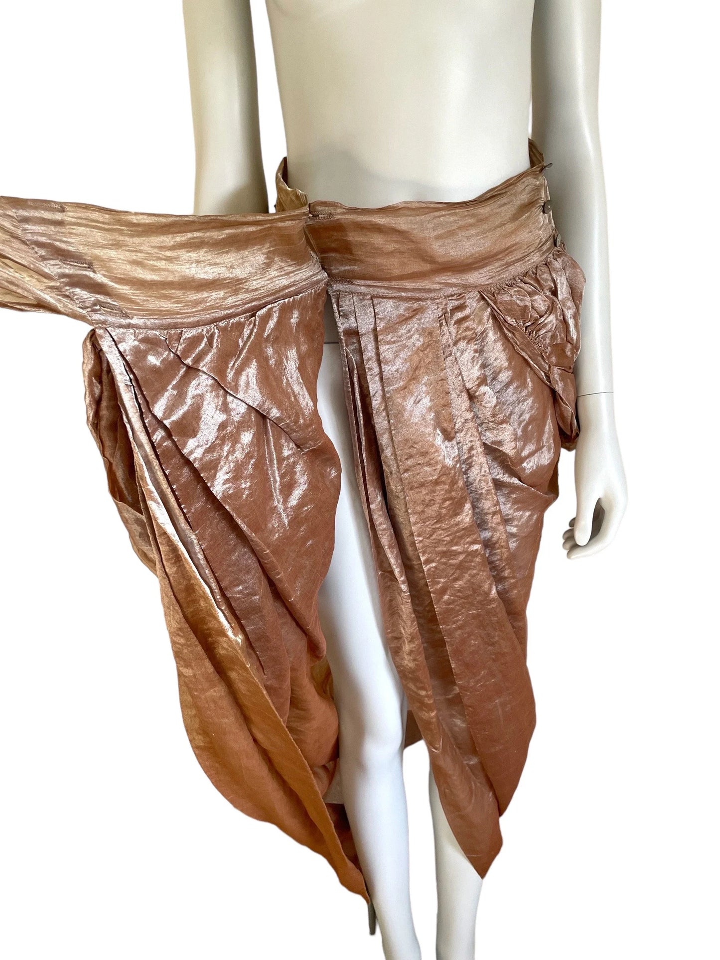 Romeo Gigli Spring Summer 1990 draped wrap tulip silk skirt