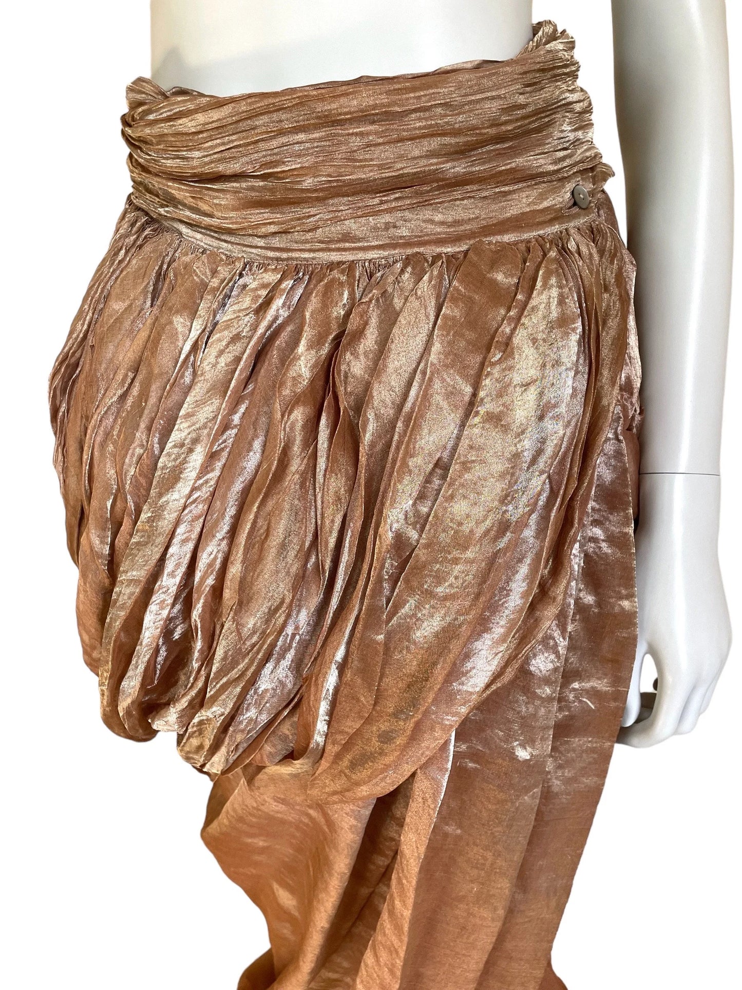 Romeo Gigli Spring Summer 1990 draped wrap tulip silk skirt