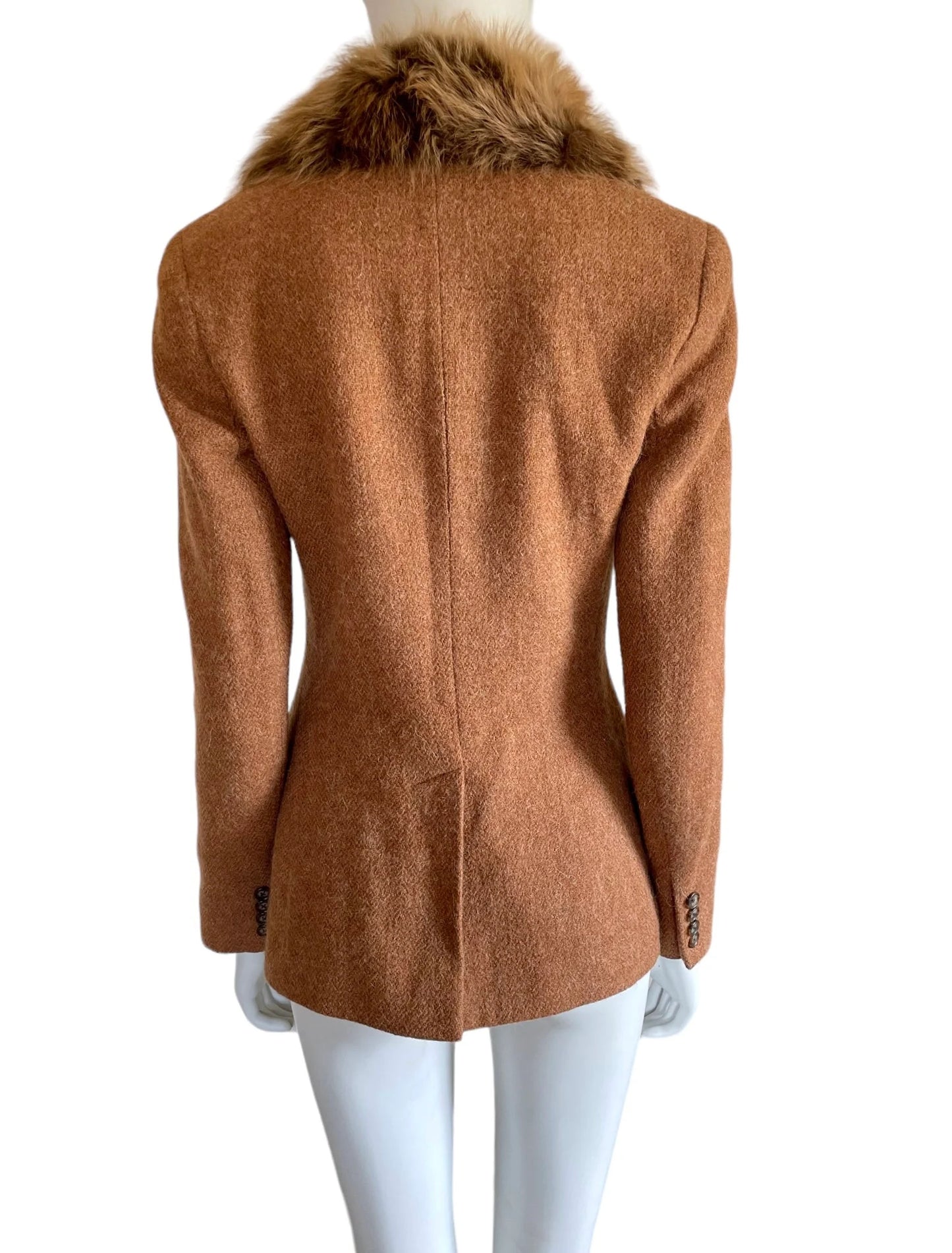 Ralph Lauren lamb fur collar blazer jacket