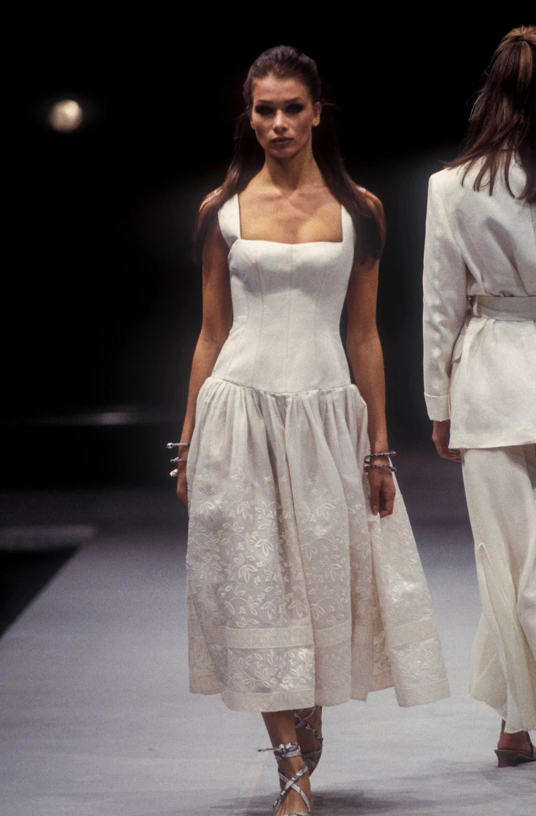 Alberta Ferretti Spring Summer 1993 embroidered corset dress