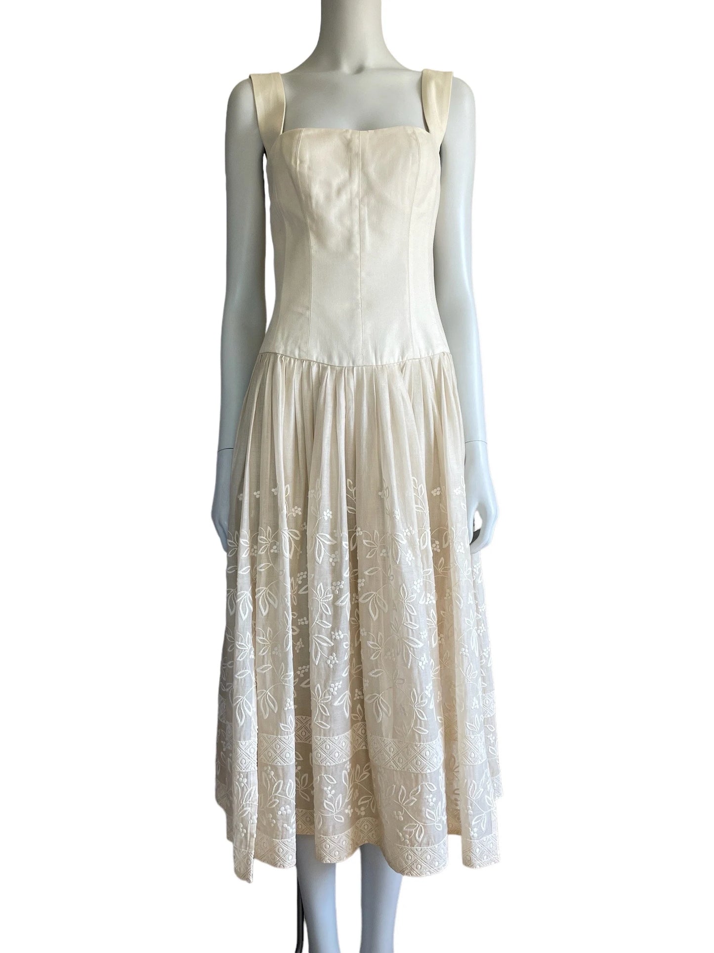 Alberta Ferretti Spring Summer 1993 embroidered corset dress