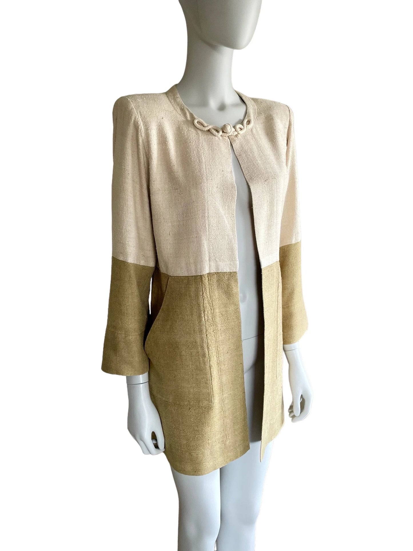 Yves Saint Laurent Rive Gauche raw silk open jacket