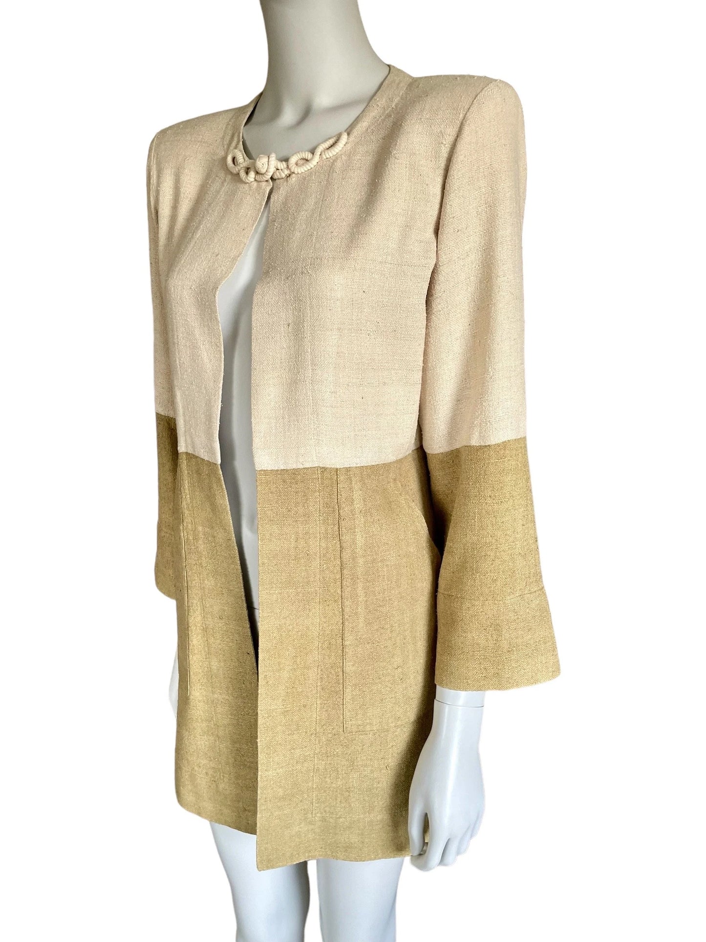 Yves Saint Laurent Rive Gauche raw silk open jacket