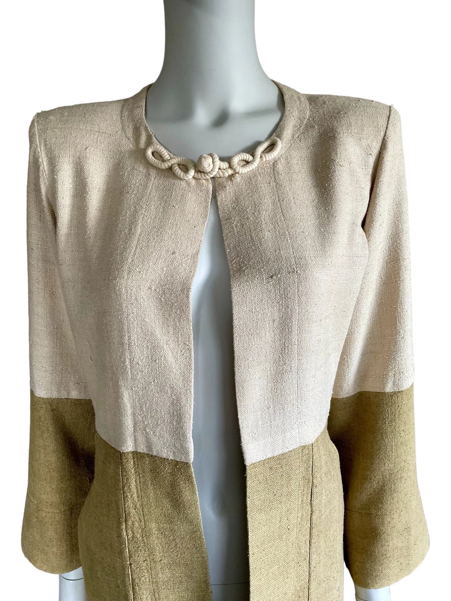 Yves Saint Laurent Rive Gauche raw silk open jacket