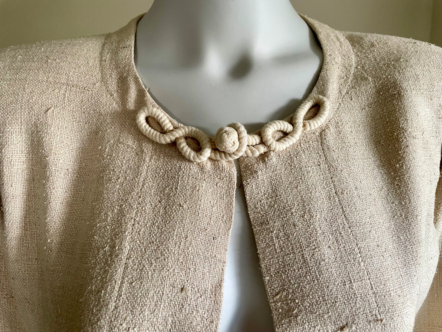 Yves Saint Laurent Rive Gauche raw silk open jacket